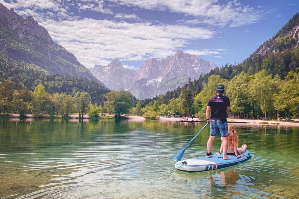 Slovinská jezera na paddleboardu - Triglavský národní park - Bled - Jasna - Bohinj - Greenmind.cz - Cestování se psem